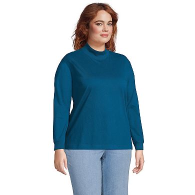 Plus Size Lands' End Long-Sleeve Mockneck Top