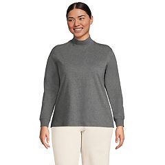 Plus Size Lands' End Serious Sweats Funnel Neck Top