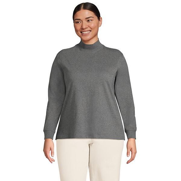 Plus Size Lands' End Long-Sleeve Mockneck Top