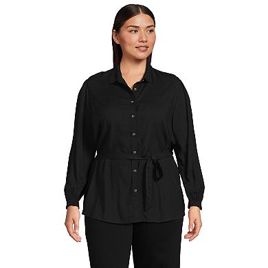 Plus Size Lands' End Women's Tie Waist Shirt