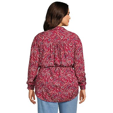 Plus Size Lands' End Women's Tie Waist Shirt