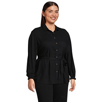 Plus Size Lands' End Women's Tie Waist Shirt