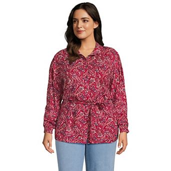 Plus Size Lands' End Women's Tie Waist Shirt