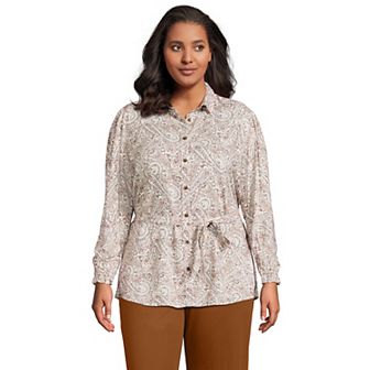 Plus Size Lands' End Women's Tie Waist Shirt