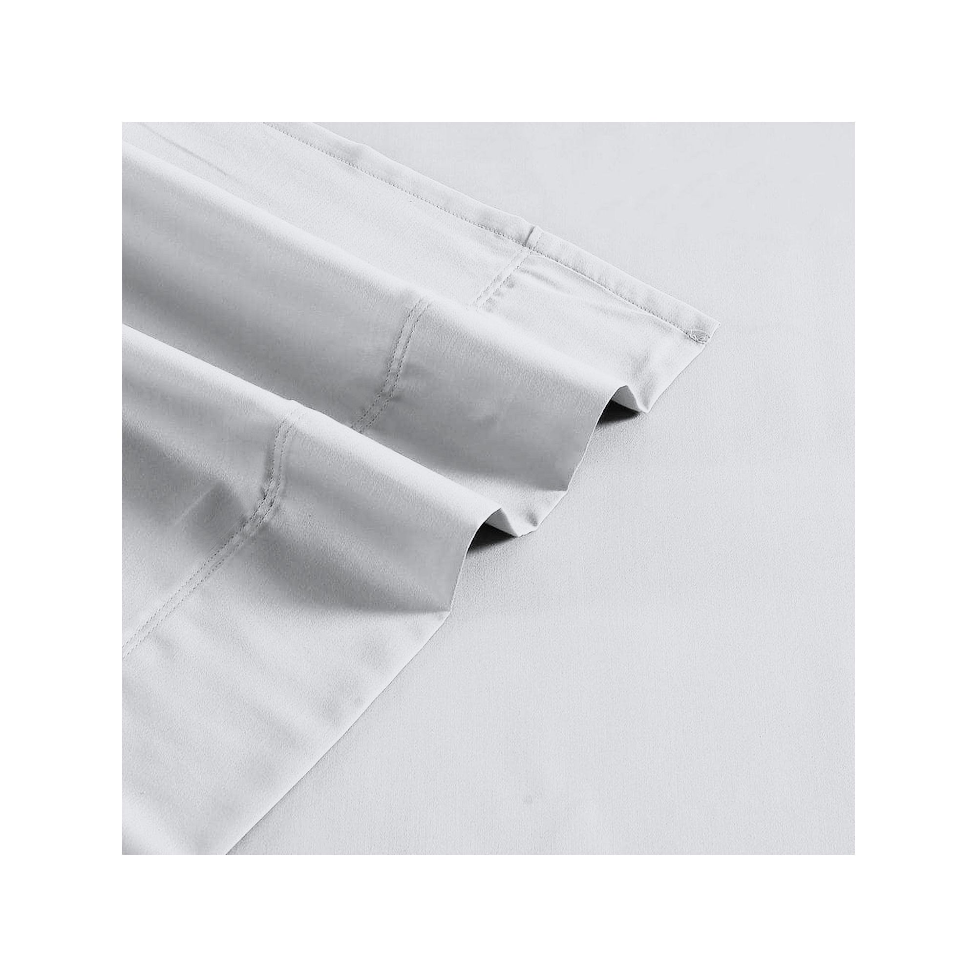 Color Sense Brushed Percale Weave Flannel Sheet Set, Light Gray