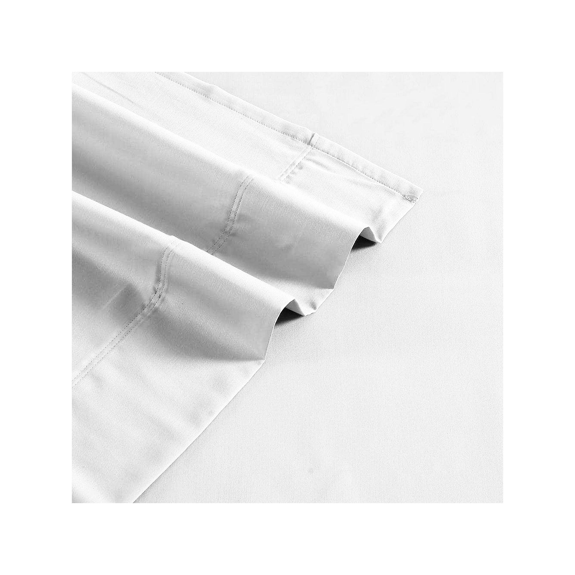 Color Sense Brushed Percale Weave Flannel Sheet Set, White