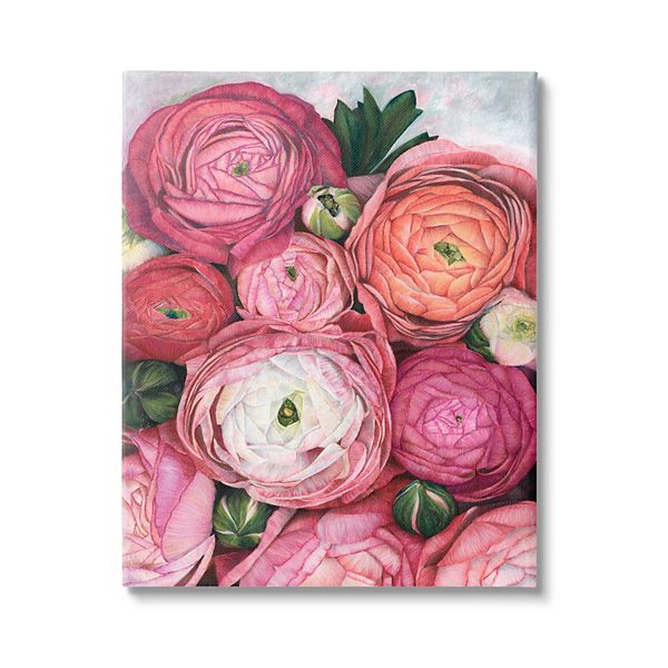 Stupell Home Decor Romantic Red Peonies Budding Canvas Wall Hanging