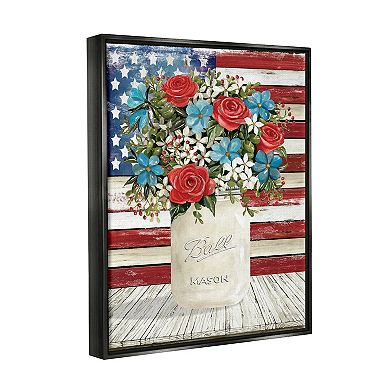 Stupell Home Decor Americana Flag Festive Bouquet Canvas Wall Art