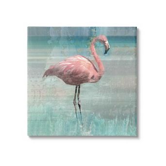 Stupell Home Decor Layered Flamingo Portrait Canvas Wall Art