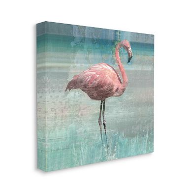 Stupell Home Decor Layered Flamingo Portrait Canvas Wall Art