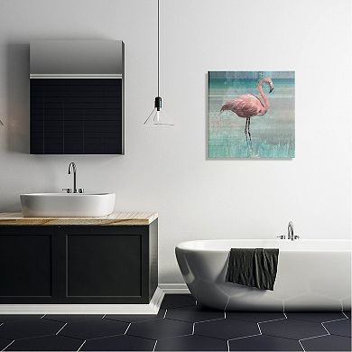Stupell Home Decor Layered Flamingo Portrait Canvas Wall Art
