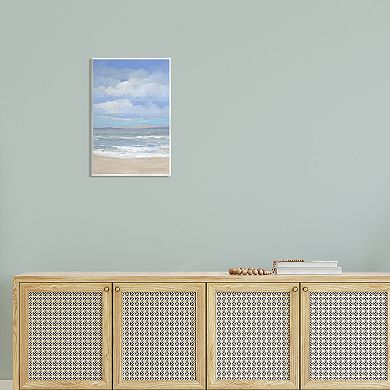 Stupell Home Decor Cloudy Ocean Bay Shoreline Framed Wall Art