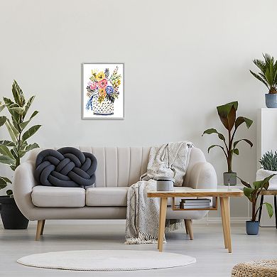 Stupell Home Decor Birds Perched Fun Floral Blossoms Framed Wall Art