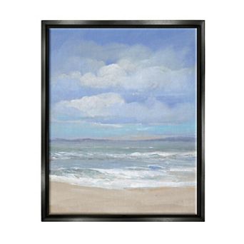 Stupell Home Decor Cloudy Ocean Bay Shoreline Framed Wall Art