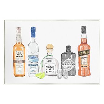 Stupell Home Decor Mixed Bar Bottles Plaque Wall Art