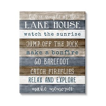 Stupell Home Decor Lake House Canvas Wall Art