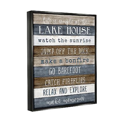 Stupell Home Decor Lake House List Framed Wall Art