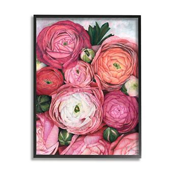 Stupell Home Decor Romantic Budding Red Peonies Black Framed Wall Art