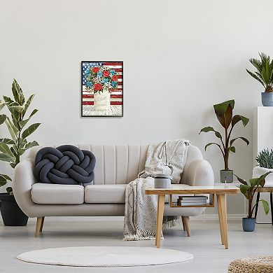 Stupell Home Decor Americana Flag Festive Bouquet Wall Art