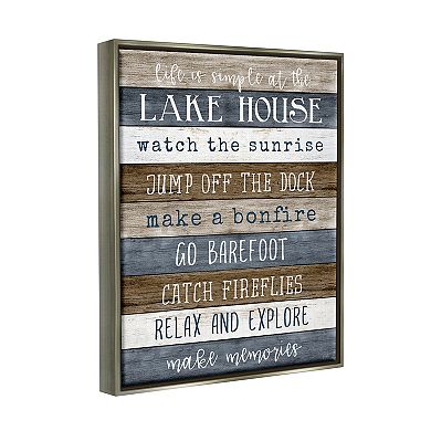 Stupell Home Decor Life Is Simple Lake House Framed Wall Art