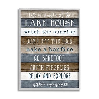 Stupell Home Decor Lake House Distressed Framed Wall Art