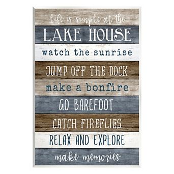 Stupell Home Decor Life Simple Lake House Plaque Wall Art