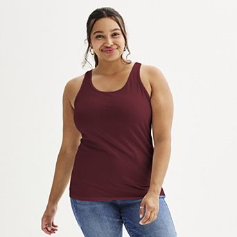 Juniors' Plus Size SO® Double Scoop Tank Top