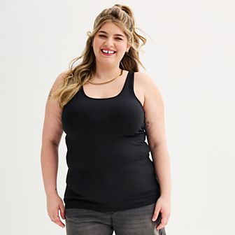 Juniors' Plus Size SO® Double Scoop Tank Top