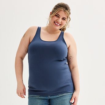 Juniors' Plus Size SO® Double Scoop Tank Top