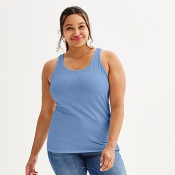 Juniors' Plus Size SO® Double Scoop Tank Top