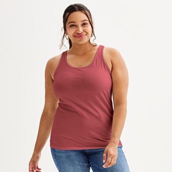 Juniors' Plus Size SO® Double Scoop Tank Top
