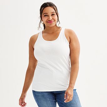 Juniors' Plus Size SO® Double Scoop Tank Top