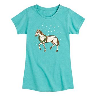 Girls 7-16 Holiday Horse Graphic Tee