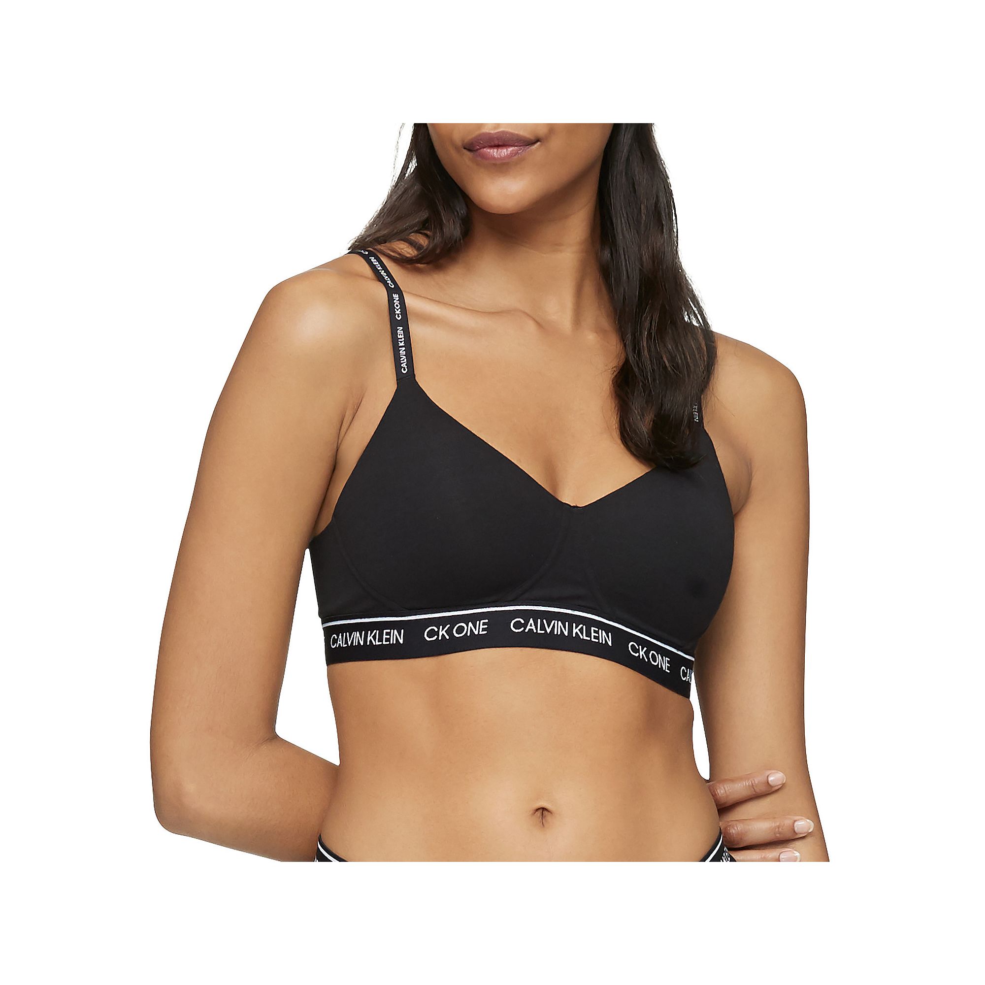 Womens Calvin Klein Archive Logo Lightly Lined Bralette QF6094, Size: XS, 