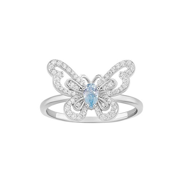 Primrose sterling silver cubic deals zirconia butterfly ring