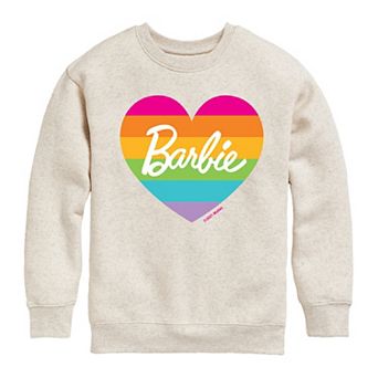Girls 7-16 Barbie Heart Graphic Fleece Sweatshirt