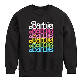 Girls 7-16 Barbie Logo Stacked Graphic Fleece Sweatshirt