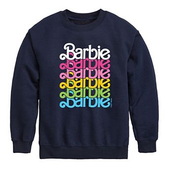 Girls 7-16 Barbie Logo Stacked Graphic Fleece Sweatshirt