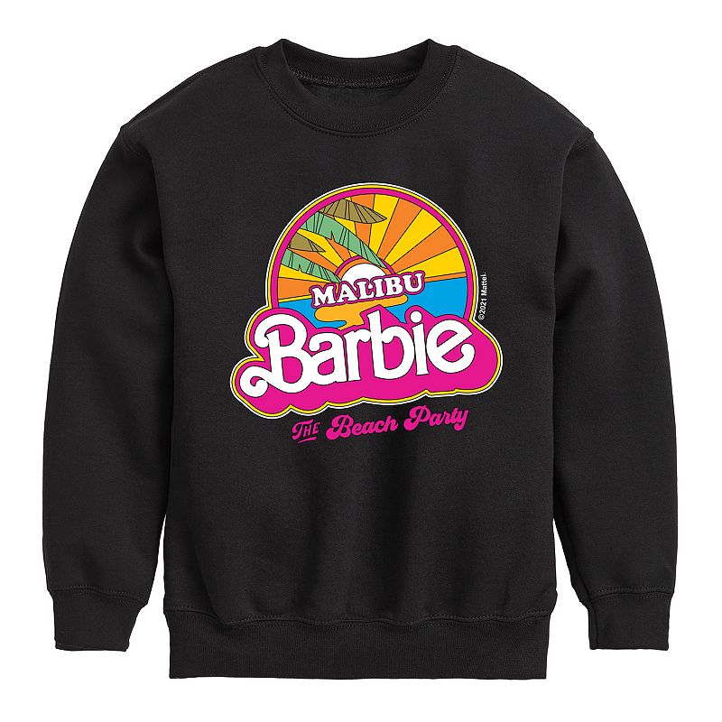 Girls 7-16 Barbie Malibu Barbie Graphic Fleece Sweatshirt, Girl's, Size: Large, Black