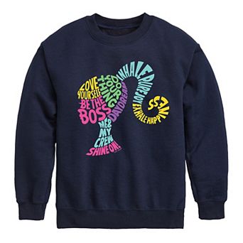Girls 7-16 Barbie® Empowering Phases Crew Fleece Sweatshirt