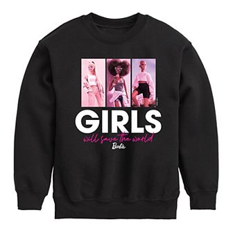 Girls 7-16 Barbie® Girls Will Save The World Fleece Sweatshirt