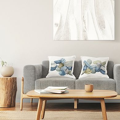 Stupell Home Decor 2-Pack Rows of Stones Organic Blue Brown Patterns 18" x 18" Decorative Throw Pillows