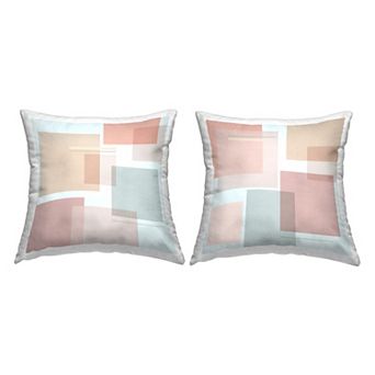 Stupell Home Decor 2-Pack Abstract Geometric Shapes Industrial Stripe Patterned 18" x 18" Decorative Throw Pillows