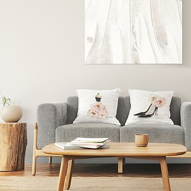 Stupell Home Decor 2-Pack Chic Pink Florals Women's Glam Fashion 18" x 18" Decorative Throw Pillows