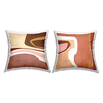 Stupell Home Decor 2-Pack Southwestern Desert Abstract Landscape Grooved Shapes 18" x 18" Decorative Throw Pillows