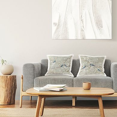 Stupell Home Decor 2-Pack Blue Birds Perched Tree Blossoms Spring Scene 18" x 18" Decorative Throw Pillows