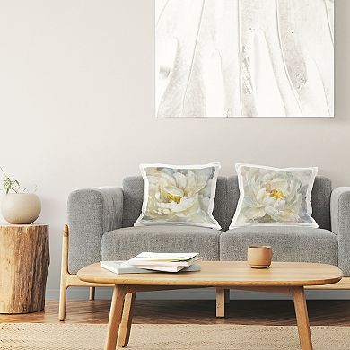Stupell Home Decor 2-Pack Blooming Soft Florals White Peonies 18" x 18" Decorative Throw Pillows