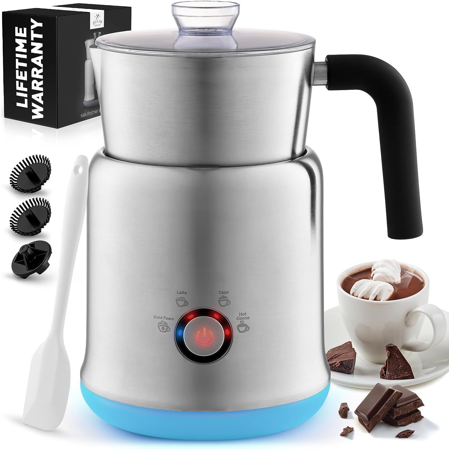 Brentwood Electric Hot/Cold Milk Frother, Warmer, & Hot Chocolate