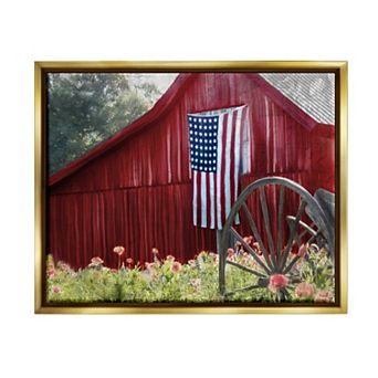 Stupell Home Decor Country Farm Meadow Flag Framed Wall Art