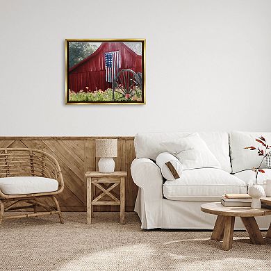Stupell Home Decor Country Farm Meadow Flag Framed Wall Art
